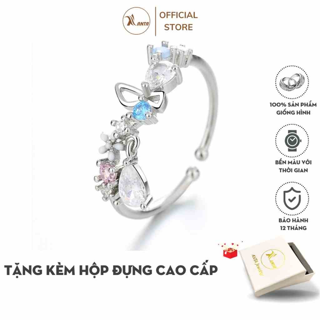 [Mã BMLTB35 giảm đến 35K đơn 99K] Nhẫn hoa, đính đá pha lê nhân tạo cá tính cho nữ ANTA Jewelry ATJ7034