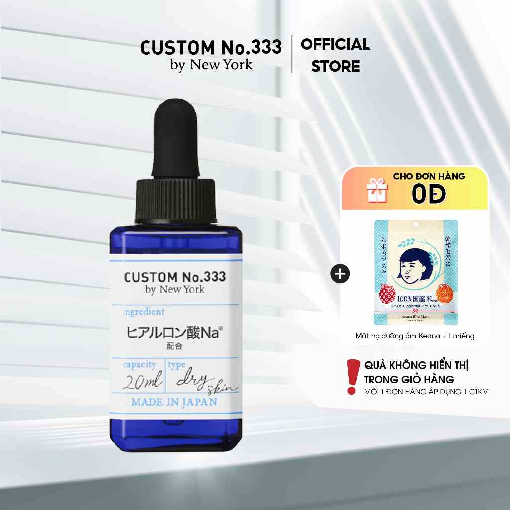 Tinh chất Hyaluronic Acid Cấp Ẩm Giúp Da Săn Chắc Custom No.333 by NY Hyaluronic acid Serum 20 mL