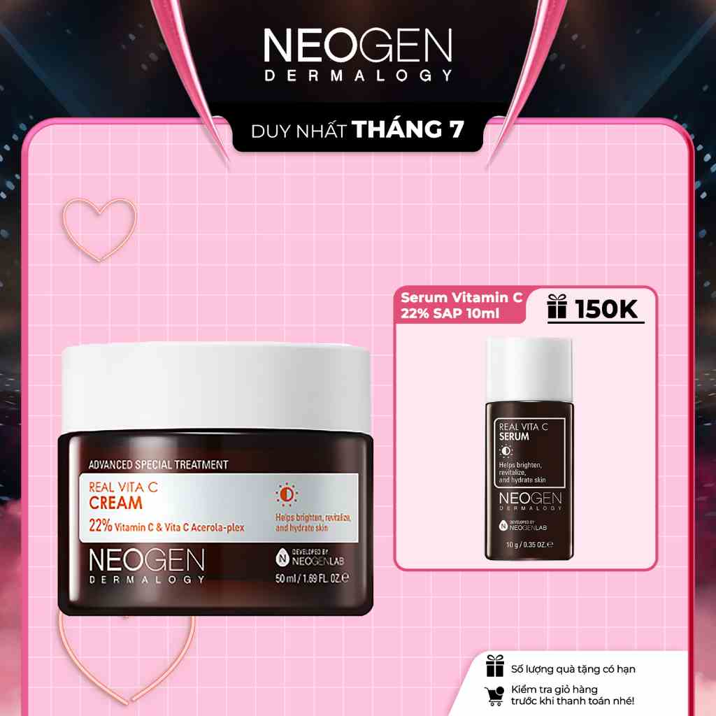 Kem Vitamin C Dưỡng Sáng, Mờ Thâm Mụn, Chống Gốc Tự Do Neogen Dermalogy Real Vita C Cream 50ml