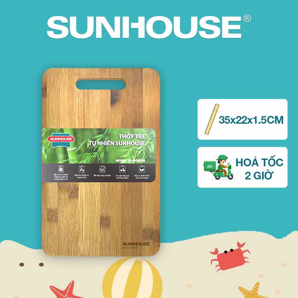 Thớt tre tự nhiên SUNHOUSE KS-CH3522B