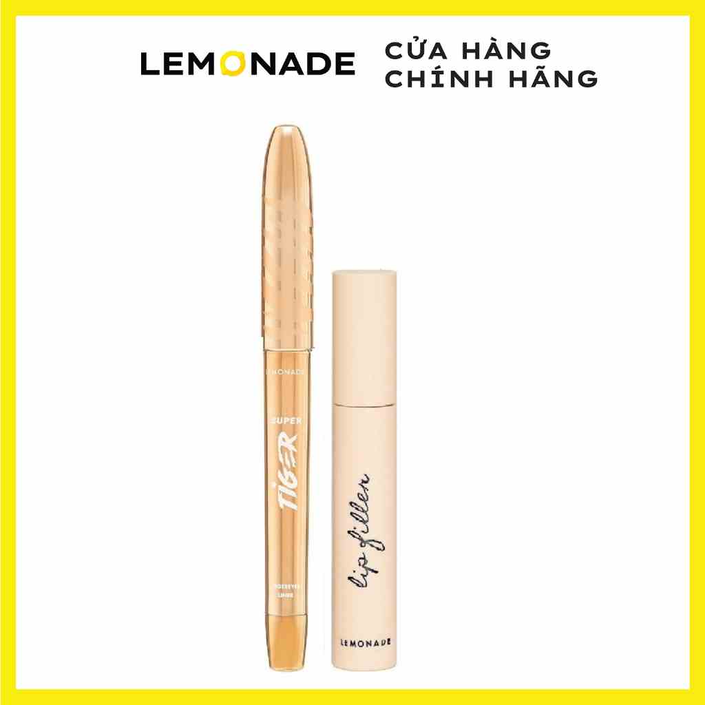 Combo Lemonade Bút kẻ mắt Micro Eyeliner SuperTiger 1g và Son lót đầy môi Lip Filler 4.5g