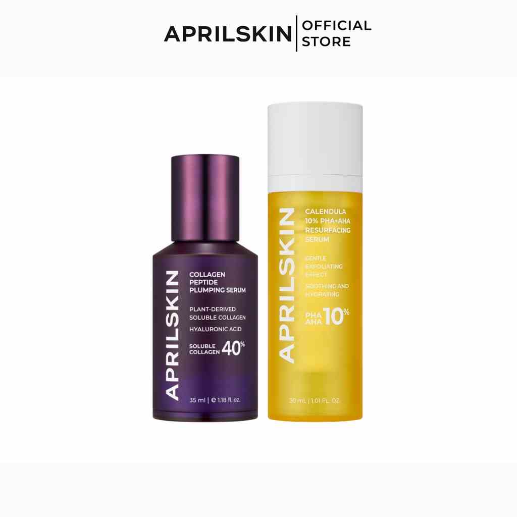 Set Tái Tạo Da Căng Mướt Aprilskin Collagen Serum + Serum PHA AHA