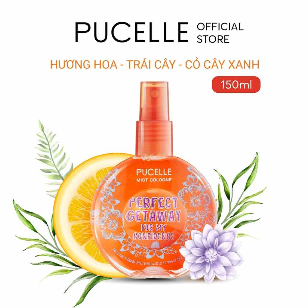 [Mã BMLTB200 giảm đến 100K đơn 499K] Nước Hoa PUCELLE Mist Cologne Perfect Getaway For My Confidence 150ml