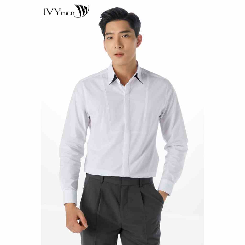 Áo sơ mi nam cổ phối màu IVY moda MS 17E3050