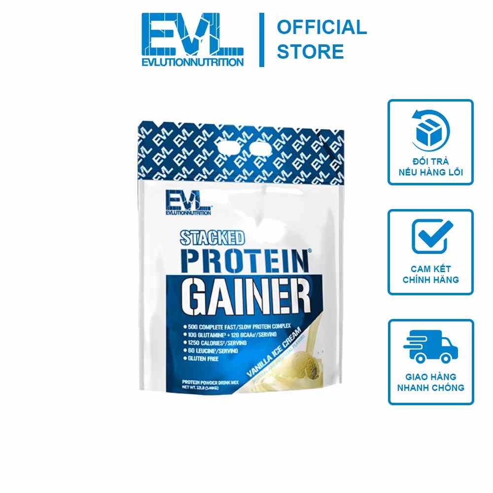 Sữa Dinh Dưỡng EVL STACK PROTEIN GAINER 12LBS 5.4KG Tăng Cân Và Tăng Cơ Cho Người Gầy Vô Cùng Hiệu Quả - USA