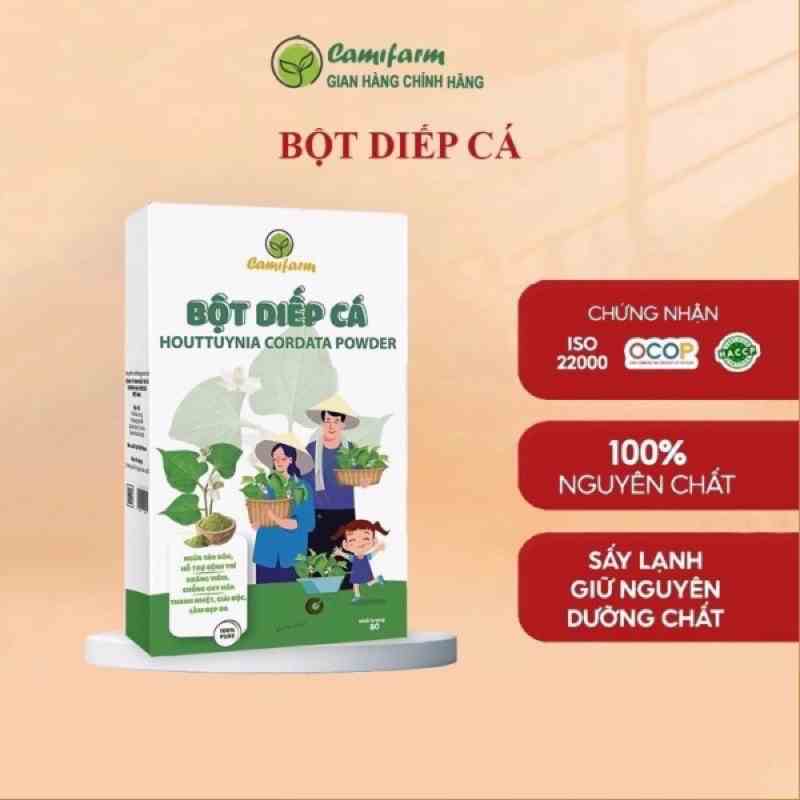 [Mã BMLTB35 giảm đến 35K đơn 99K] Bột diếp cá nguyên chất 100% Camifarm 80g công nghệ sấy lạnh đạt chuẩn Châu Âu