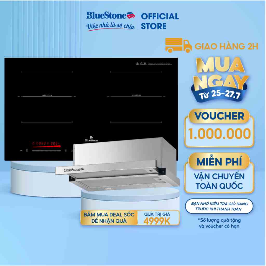 [Mã ELRE3T5 giảm 15% đơn 10TR] Bếp Từ Đôi 3400W Bluestone ICB-6917