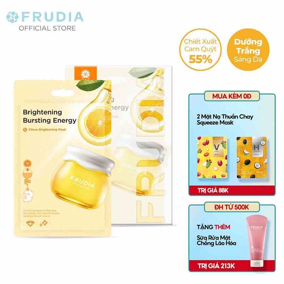 [Tặng 88k] 10 Miếng Mặt Nạ Dưỡng Chất Làm Sáng Da Chiết Xuất Từ Cam Quýt Frudia My Orchard Squeeze Mask Citron 20ml/1pc