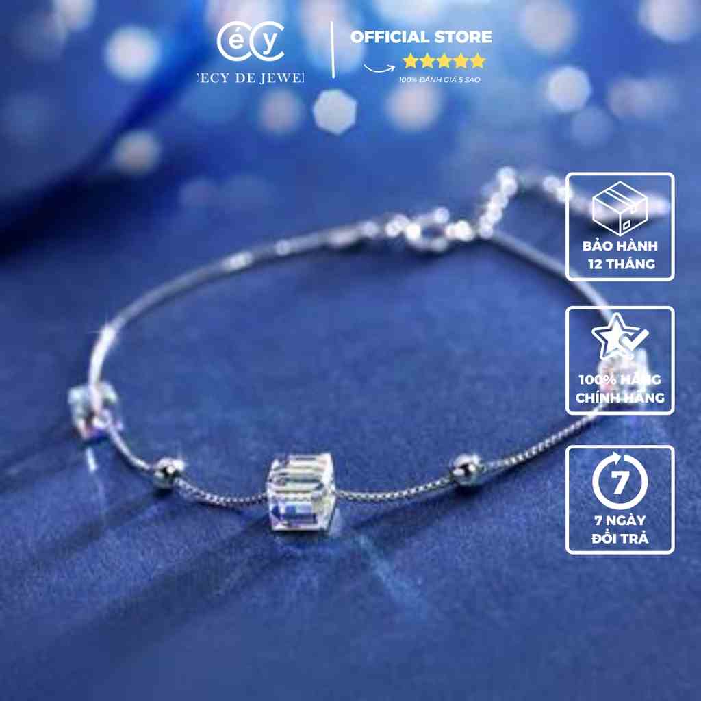 Vòng tay, lắc tay bạc ý cecy 925 pha lê Swarovski, trắng sáng không xỉn màu, bảo hành 12 tháng