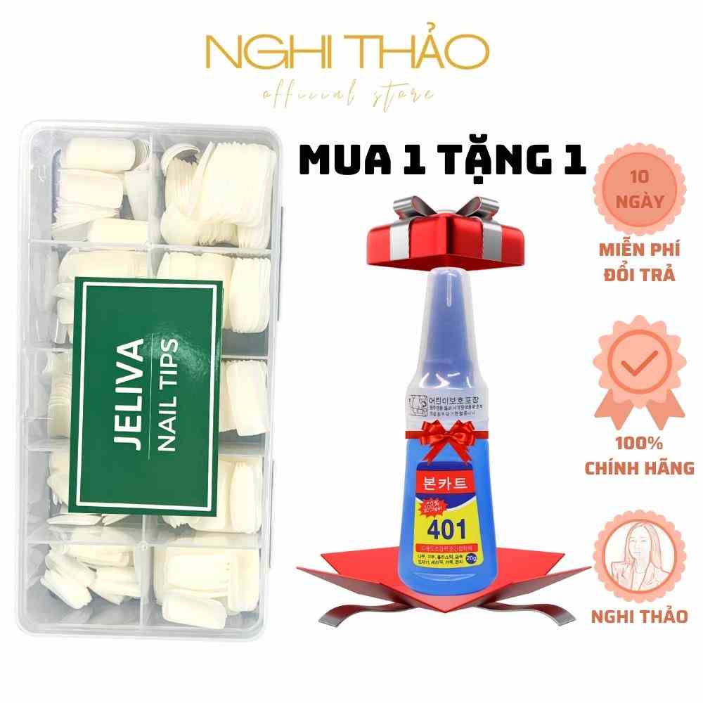 Móng úp chân dài đủ size Jeliva NGHI THẢO hộp 500 móng