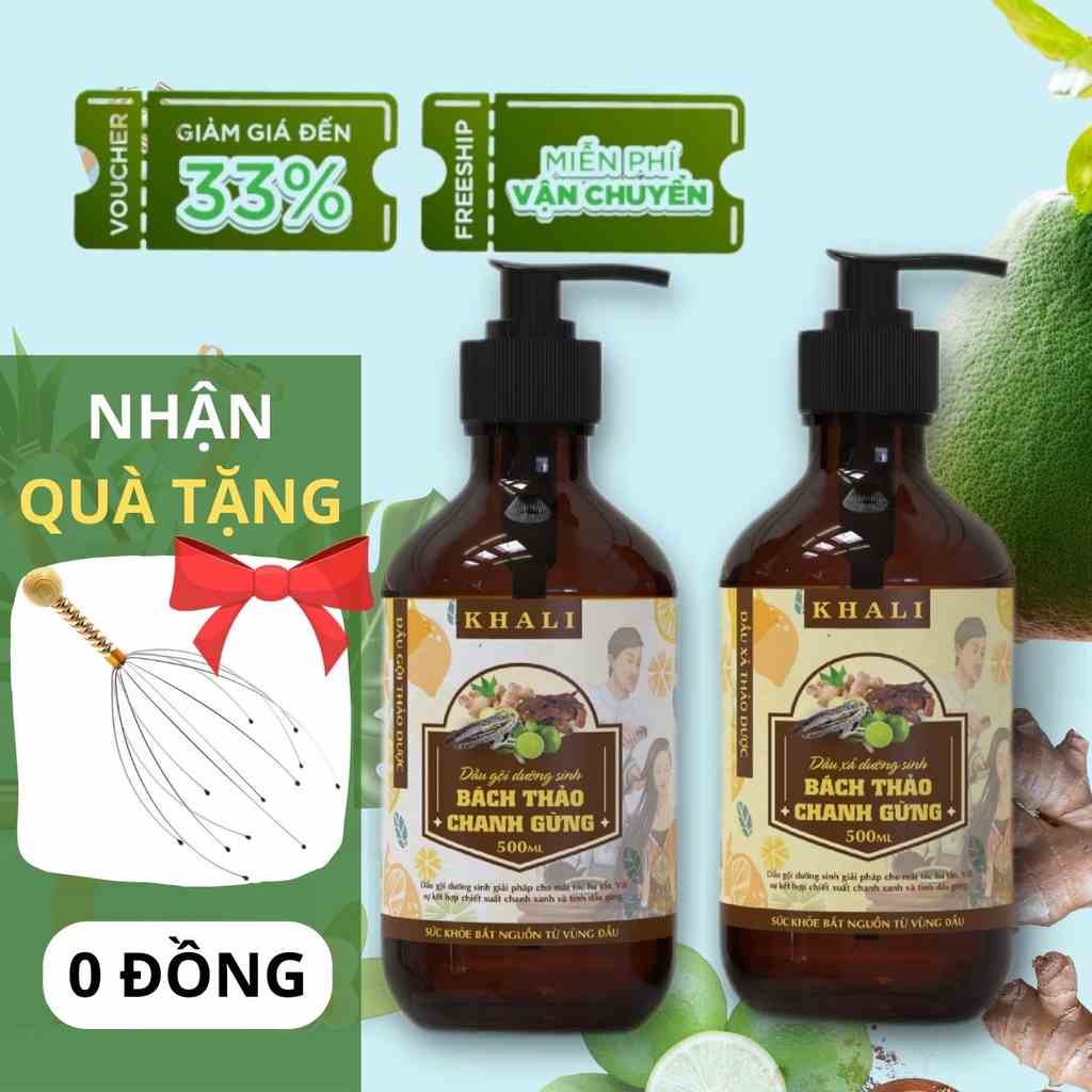 Dầu gội thảo dược Bách Thảo Chanh Gừng - Trà Xanh, Bồ Kết, Hà Thủ Ô - Giảm Rụng Tóc, Kích Mọc, Sạch Gàu