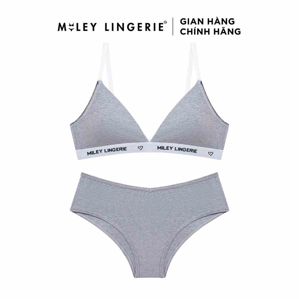 [Mã BMLTA35 giảm đến 35K đơn 99K] Bộ Đồ Lót Cổ Chữ V Quần Xéo Bright Grey Being Me Miley Lingerie