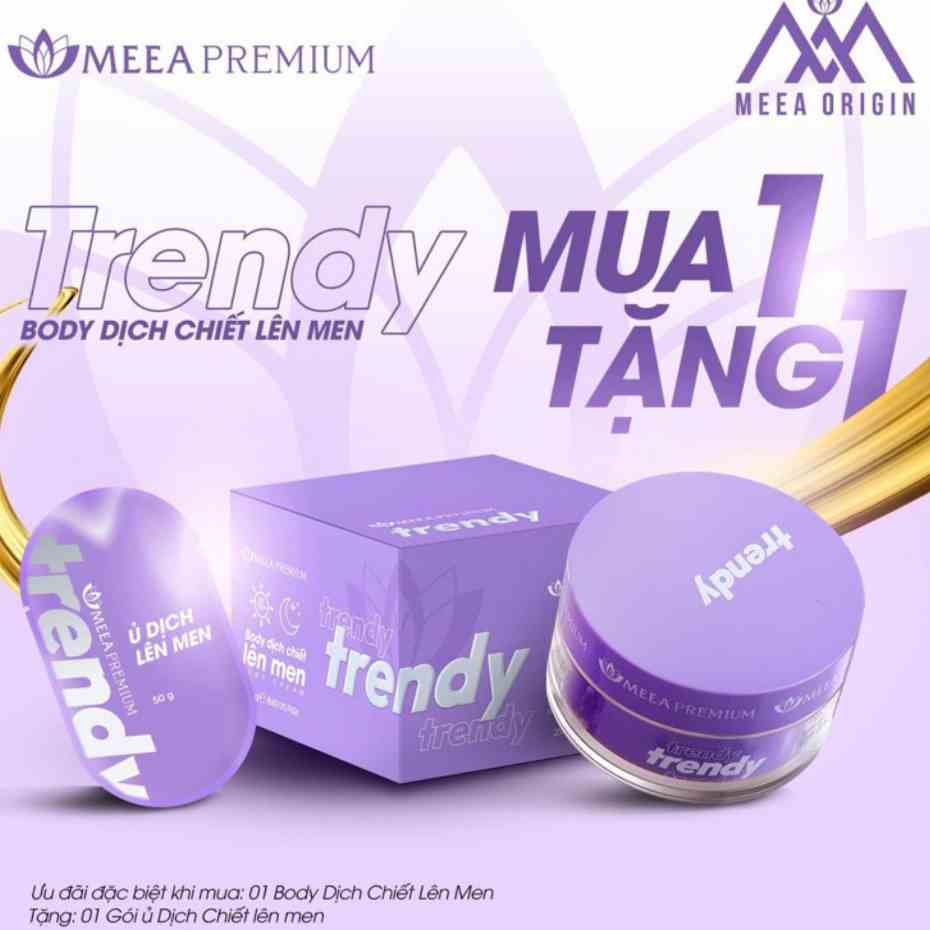 Kem body Trendy Meea, dịch chiết lên men, trắng da, nâng tone toàn thân 250g