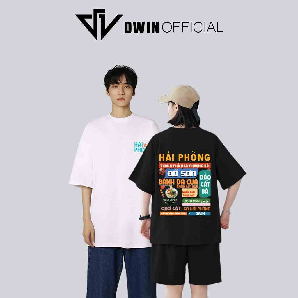 Áo thun unisex Hải Phòng thời trang Dwin basic tee phông trơn nam nữ tay lỡ oversize form rộng