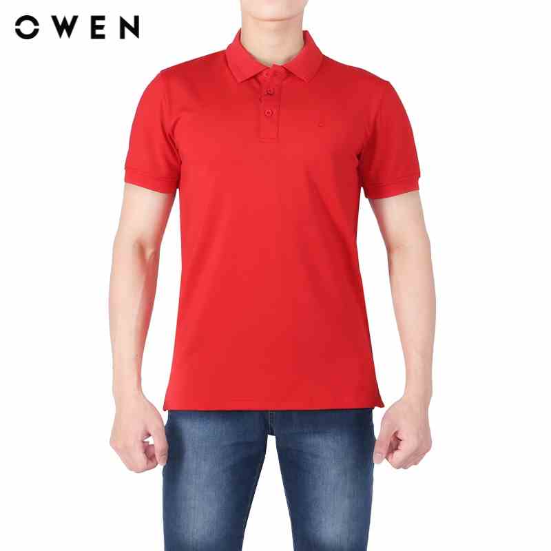 Áo polo Owen Cotton bodyfit màu đỏ - APV210009