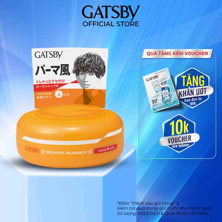 [Mã BMLTB35 giảm đến 35K đơn 99K] Wax Tạo Kiểu Tóc GATSBY MOVING RUBBER LOOSE SHUFFLE I 80g