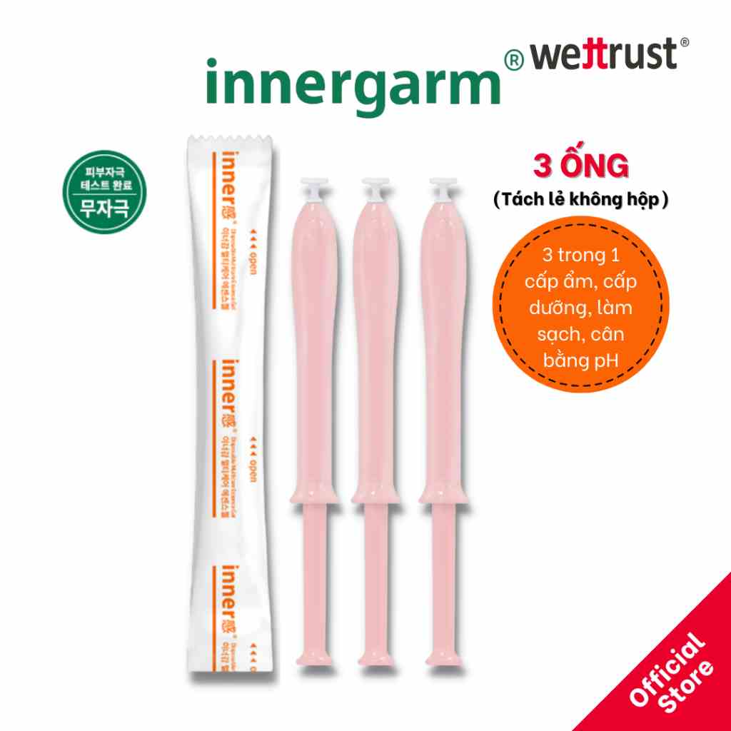 Gel Dưỡng Vùng Kín WETTRUST INNERGARM Disposable Multicare Essence Gel 1,7g x 3 Ống Tách lẻ