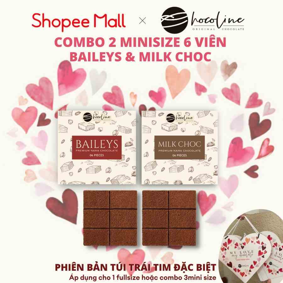 Socola Tươi Chocoline Vị Milk Choc, Vị Kem Sữa Baileys - Combo 2 hộp 6V (80 gram)