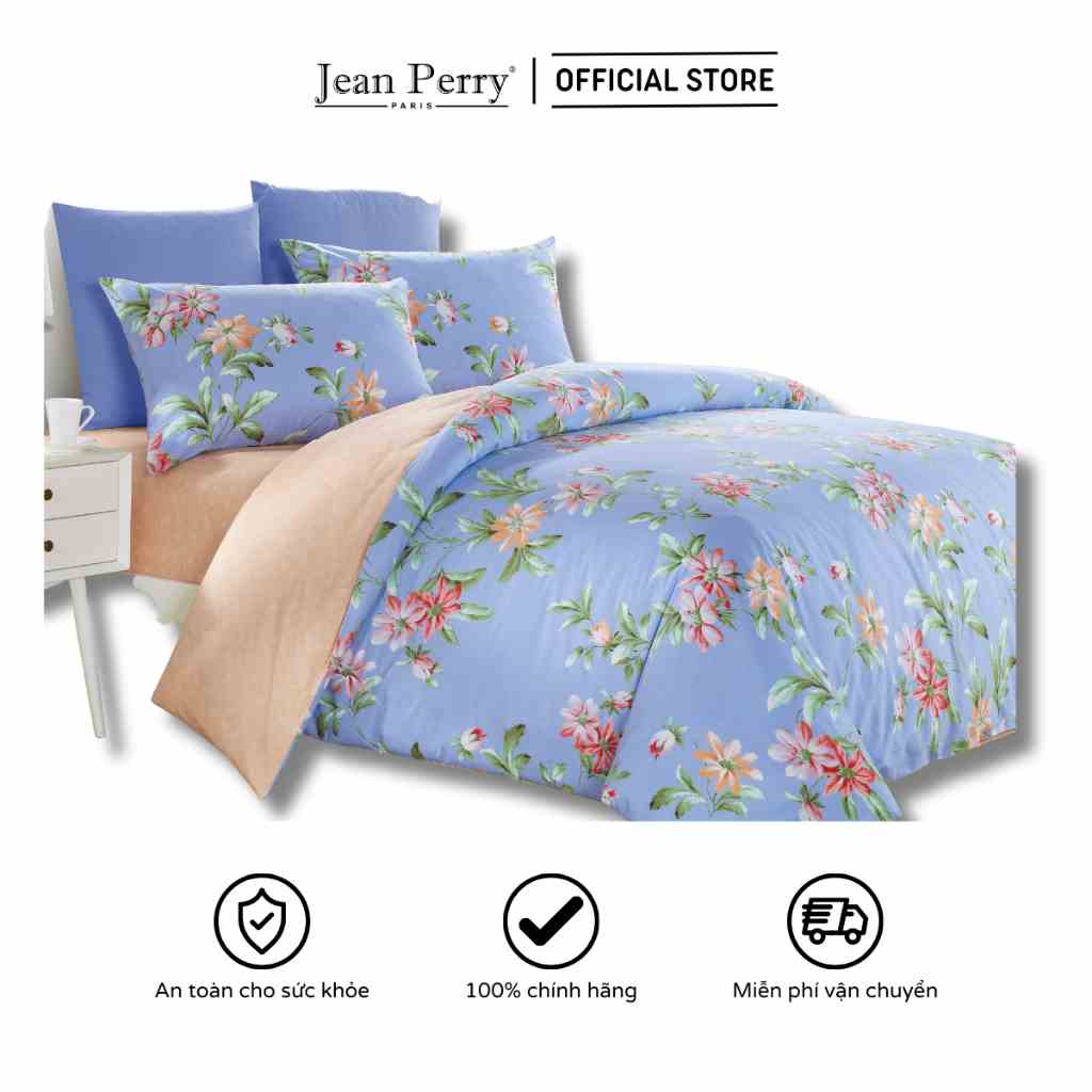 Bộ ga áo gối kèm vỏ chăn Cotton Jean Perry Paisley 1m6x2m 1m8x2m +30cm