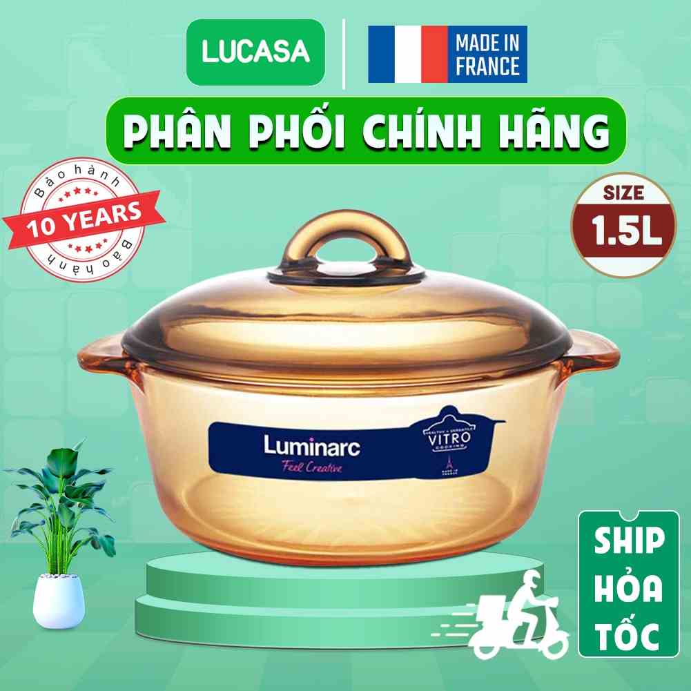 Nồi Thủy Tinh Luminarc Vitro Granite - 1.5L | Phân Phối Chính Hãng