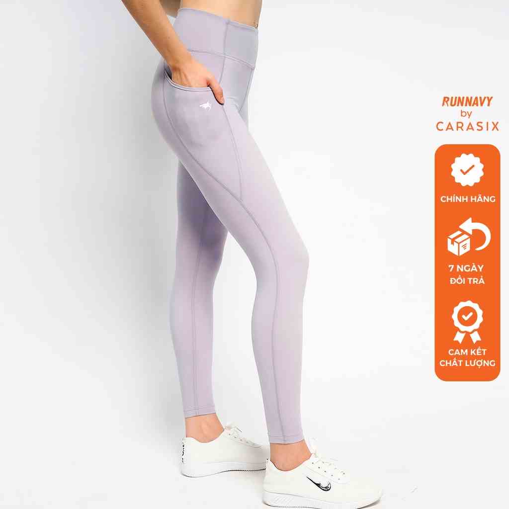 Quần tập gym yoga legging nữ cạp cao WLF30 Runnavy by Carasix, nâng mông tôn dáng, vải thấm hút khô thoáng