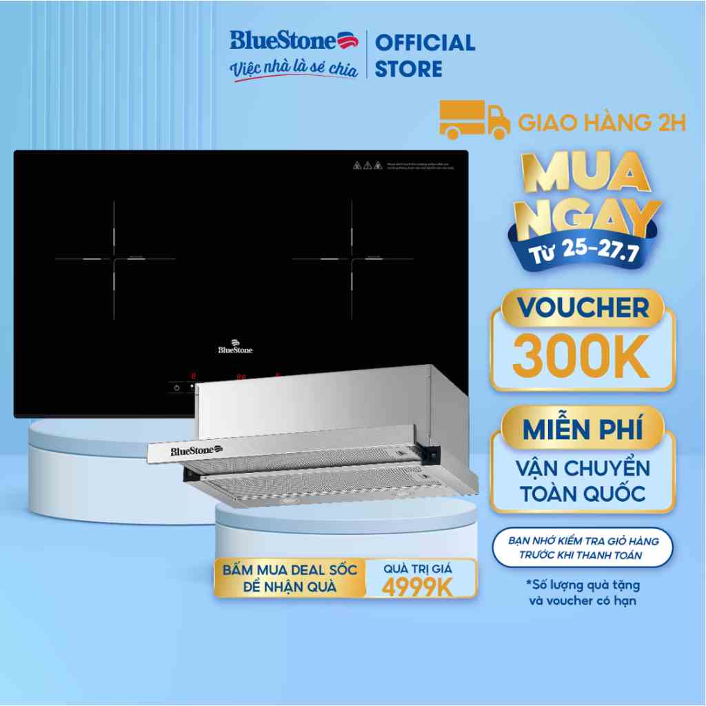 [Mã ELRE2TR giảm 8% đơn 500K] Bếp Từ Đôi 4000W Bluestone ICB-6818