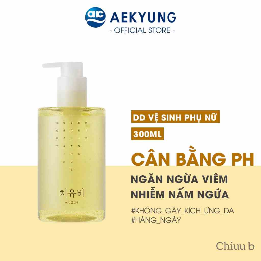 Dung dịch vệ sinh phụ nữ hàng ngày ChiuuB Feminine Cleanser làm sạch dịu nhẹ, giảm nấm ngứa 300ml