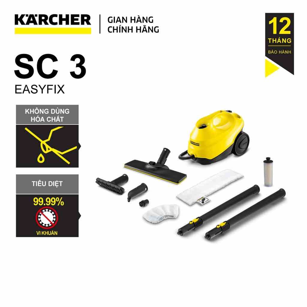 Máy làm sạch bằng hơi nước nóng Karcher SC 3 EasyFix diệt khuẩn hiệu quả (Sản xuất tại Đức)