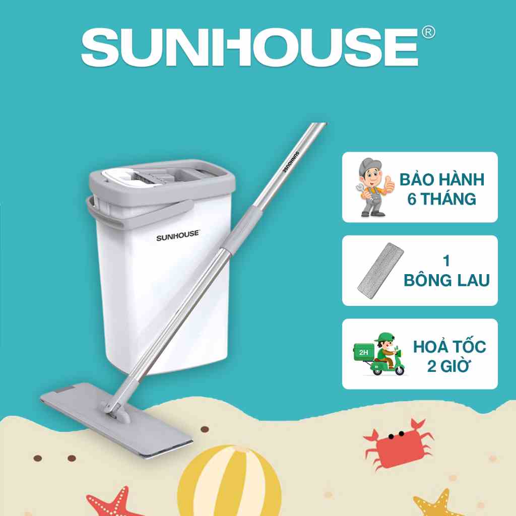 Bộ lau nhà đa năng space saving SUNHOUSE KS-CL3211PW - Bảo hành chính hãng 6 tháng