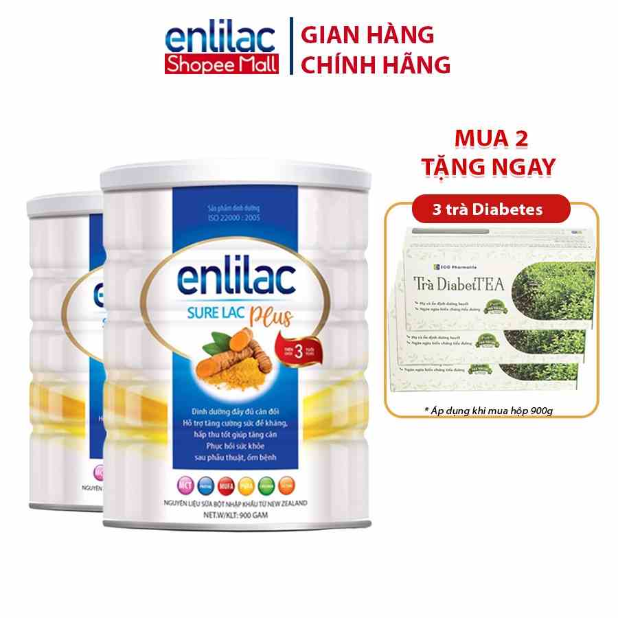 Sữa Dinh Dưỡng Toàn Diện Cho Người Ốm Bệnh Và Người già ENLILAC SURELAC - Lon 900g