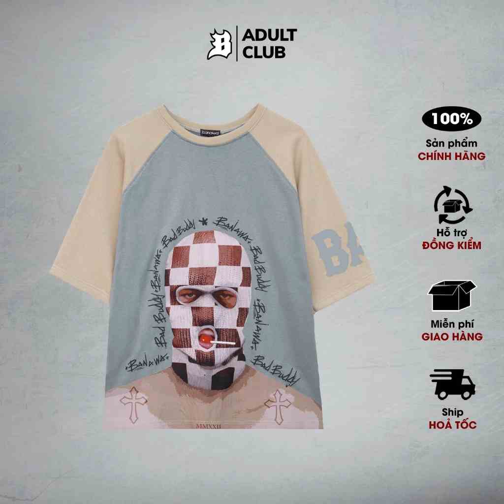 Áo thun Local Brand Banawa áo phông 100% cotton form rộng tay lỡ nam nữ unisex - Criminal Boy Tee - Màu Xanh