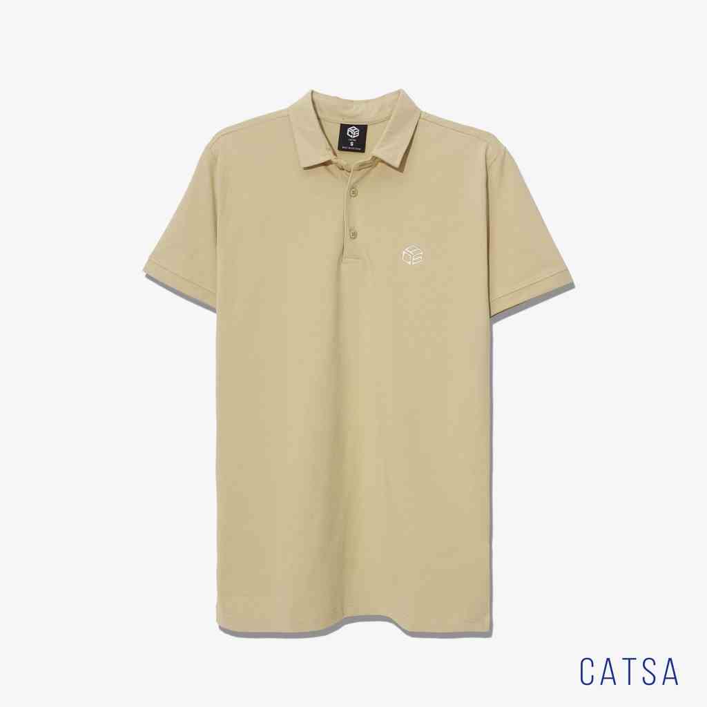 Áo thun Polo nam cổ bẻ màu be in logo CATSA thun Cotton cao cấp, sang trọng CATSA ATP298