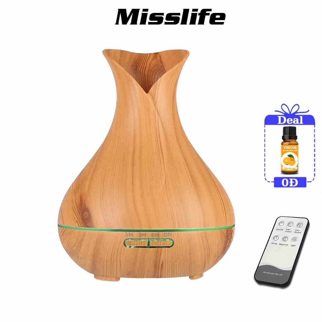 Máy phun sương Misslife hình hoa Tuylip 500ml tặng remote và điều khiển từ xa