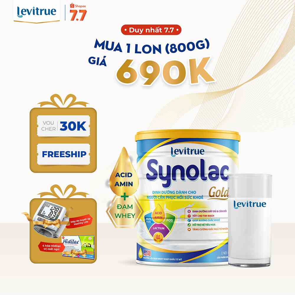 [Mã BMLTB200 giảm đến 100K đơn 499K] [Sản phẩm mới] Sữa bột Synolac Gold Levitrue - hộp 800g