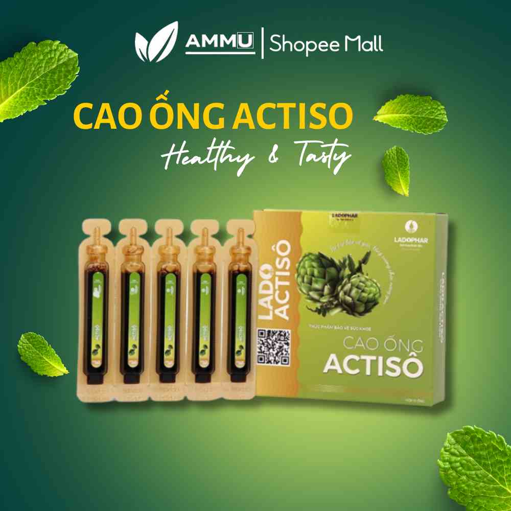 Cao ống Atiso không đường Ladophar Lado Actisô giải độc gan thanh lọc cơ thể Hộp 10 ống