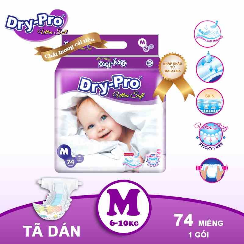 [Mã BMLTA35 giảm đến 35K đơn 99K] TÃ DÁN GÓI LỚN DRY-PRO siêu mềm nhập khẩu MALAYSIA