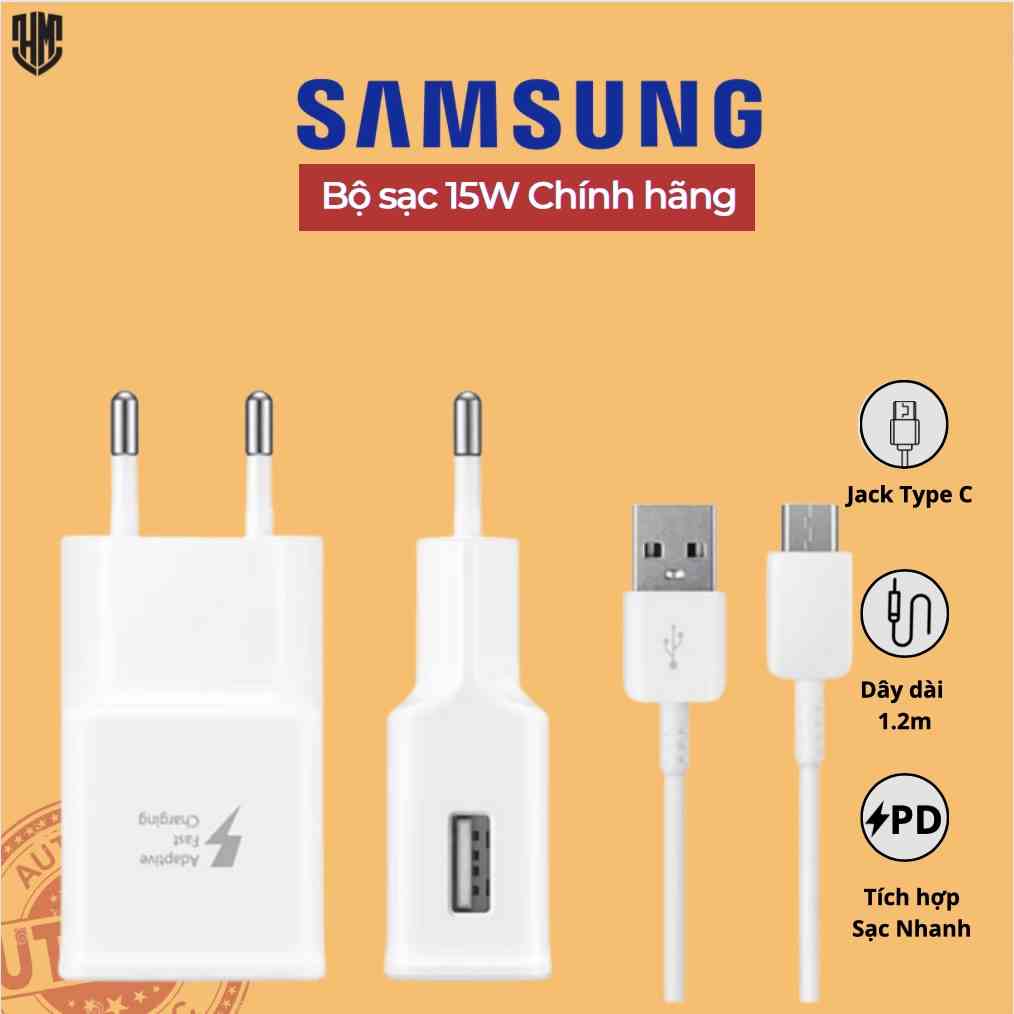 Bộ Sạc Nhanh Samsung 15w- Chân TypeC/Micro -Sạc an toàn cho mọi dòng máy Samsung- Chính hãng Samsung Việt Nam.