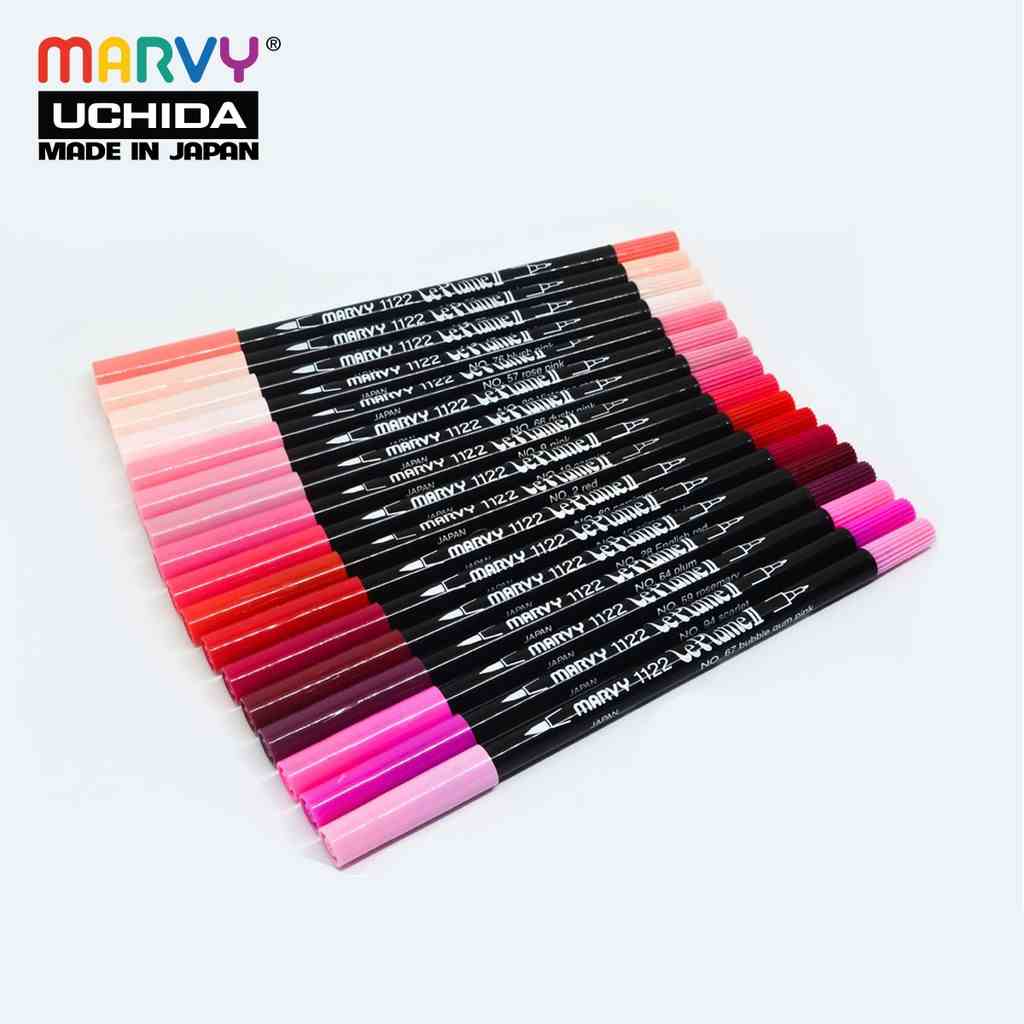 [Mã BMLTB35 giảm đến 35K đơn 99K] Bút Lông Hai Đầu Marvy Uchida 1122 Tone Đỏ Hồng