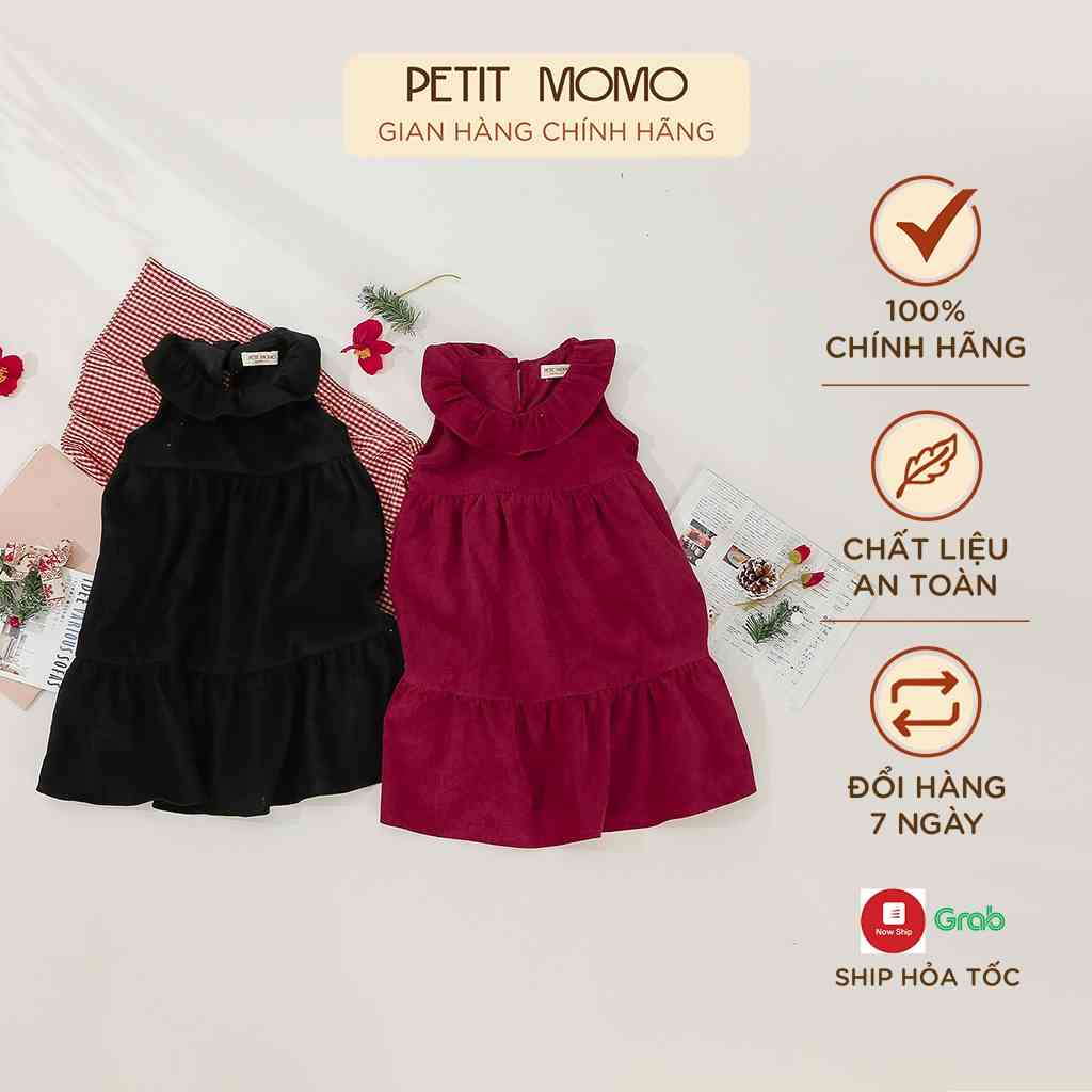 Váy Gile Cổ Bèo Cho Bé Gái PETIT MOMO Chất Vải Nhung Tăm Mềm Mại H179