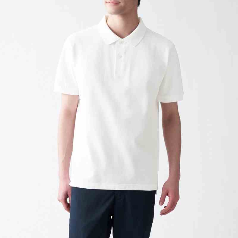 Muji Áo Polo Vải Pique Washed Ngắn Tay