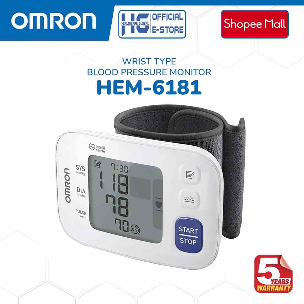 Máy Đo Huyết Áp Cổ Tay Omron HEM - 6181 | Công Nghệ Intellisense - Bộ Nhớ Lưu Trữ 60 Kết Quả