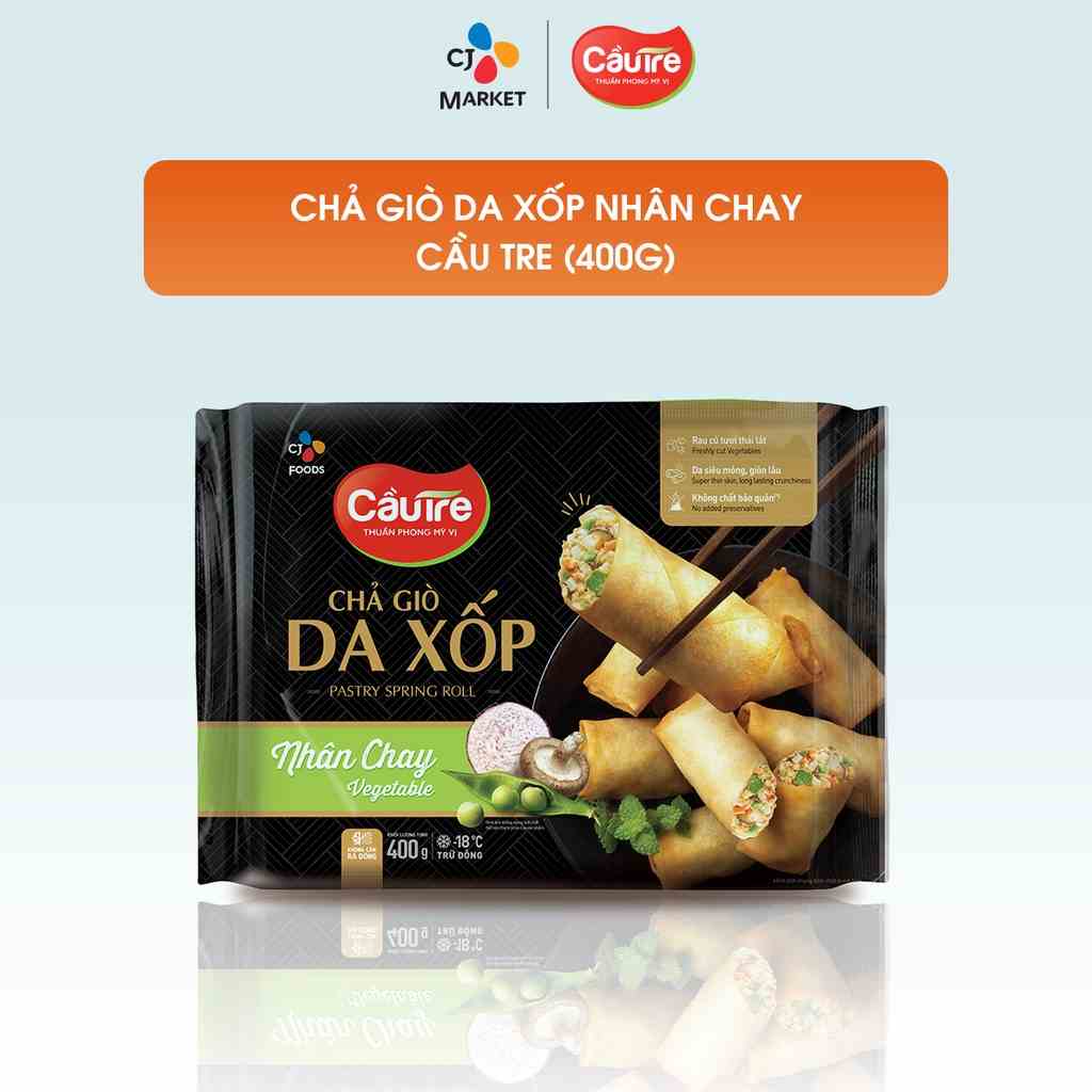 [Mã BMLTA35 giảm đến 35K đơn 99K] [HCM] Chả giò Cầu Tre da xốp - Chả giò chay 400g (Thực phẩm Chay)