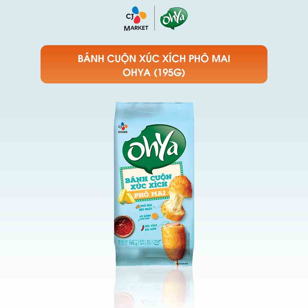 [Mã BMLTA35 giảm đến 35K đơn 99K] [HCM] Bánh cuộn xúc xích phô mai Ohya bánh - gói 195g (3 cây)