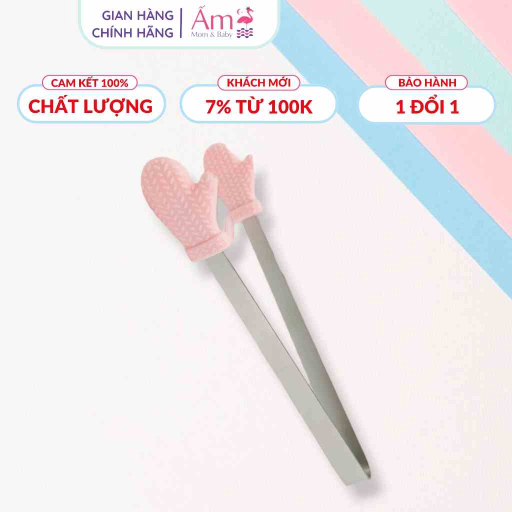 Kẹp Gắp Thức Ăn Mini Ấm Baby Đầu Silicon Dùng Gắp Đồ Ăn Dặm Nhỏ Gọn Tiện Lợi Cho Bé Ấm Gift Decor