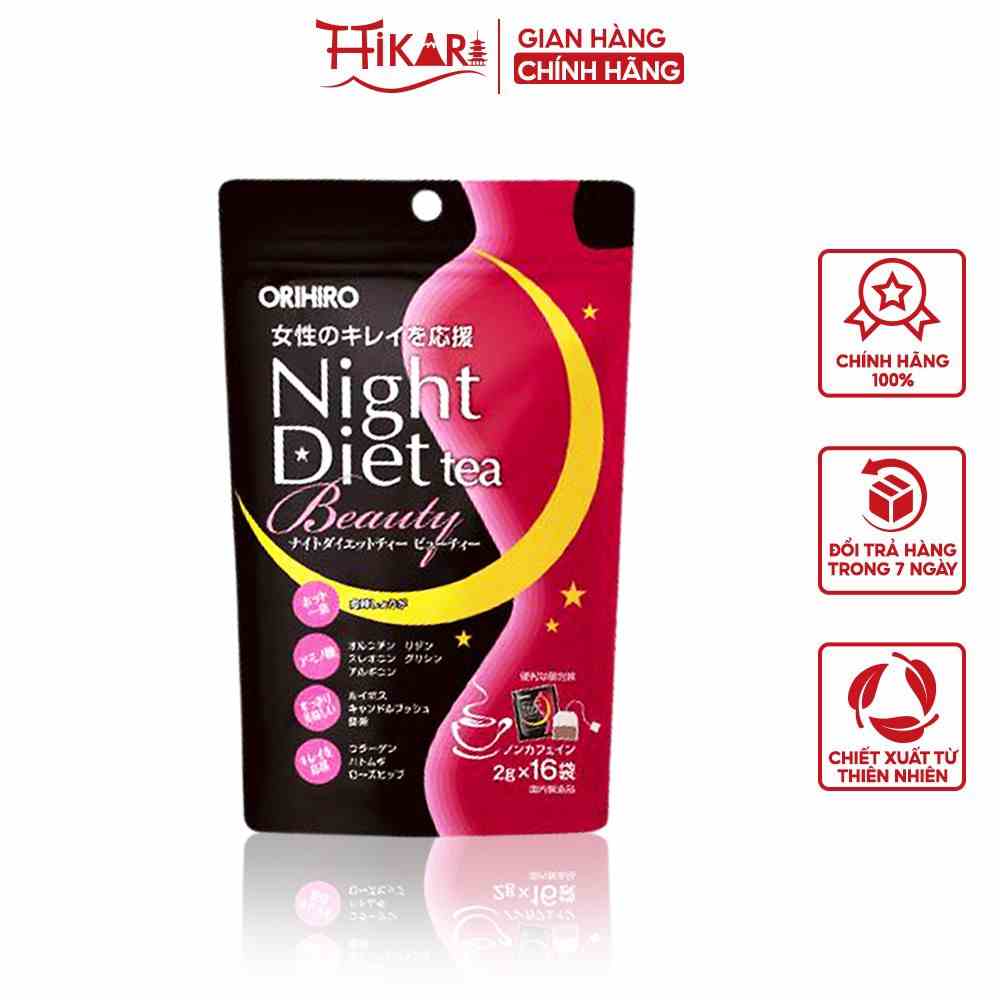 Trà giảm cân Night Diet Beauty Collagen Orihiro Nhật Bản 16 gói