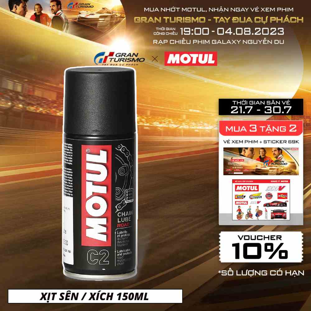 [Mã BMLTB35 giảm đến 35K đơn 99K] Xịt sên / xích MOTUL C2 CHAIN LUBE ROAD 0.15L