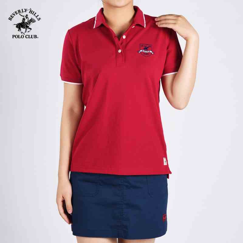 [Mã BMLTB35 giảm đến 35K đơn 99K] Beverly Hills Polo Club - Áo polo Ngắn tay Nữ Trendy Đỏ đậm 13 DBK13- BHPC WAPN0039