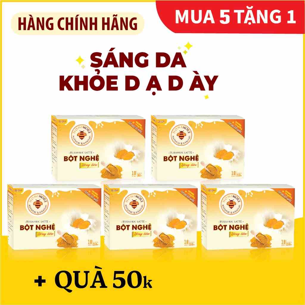 [MUA 5 TẶNG 1] Bột nghệ uống liền Honimore288g - da sáng hồng, hỗ trợ tiêu hoá, dạ dày