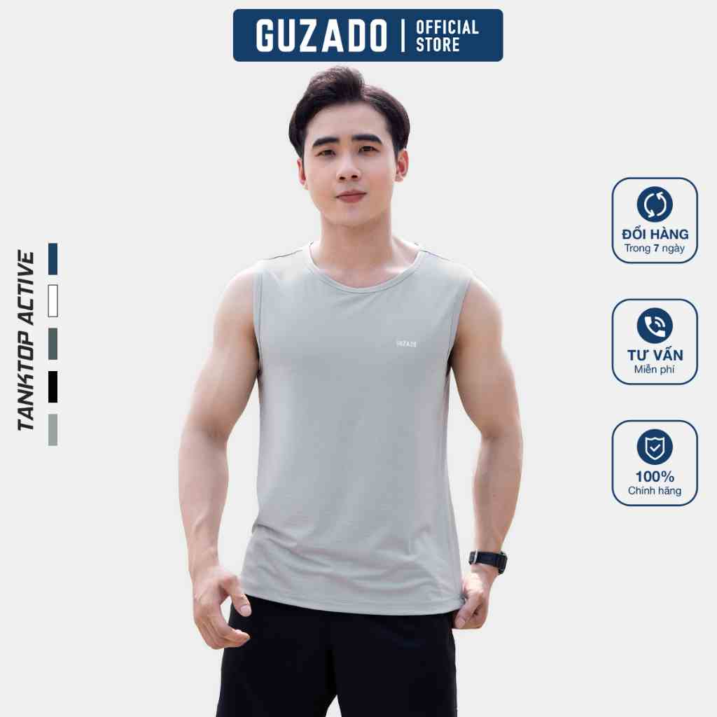 Áo ba lỗ nam Guzado tanktop thể thao khỏe khắn,rộng rãi thoáng mát,vận động thoải mái GBL2201