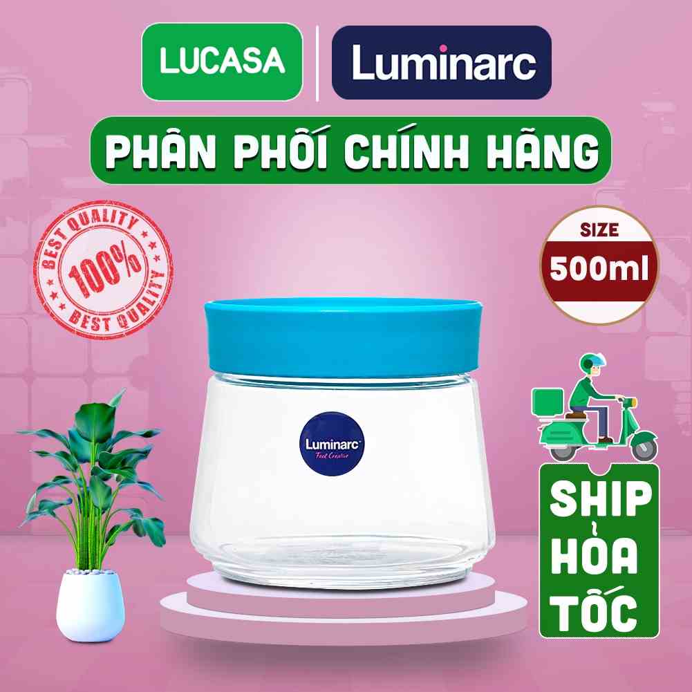 [Mã BMLTB35 giảm đến 35K đơn 99K] Hũ Thủy Tinh Luminarc Swing Nắp Xanh 500ml - L5279 | Phân Phối Chính Hãng